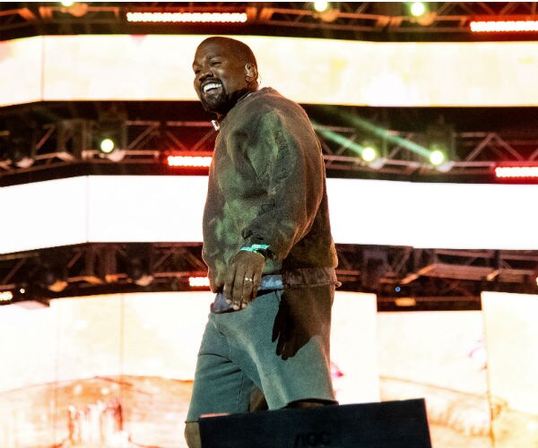 kanye west at a music festival in indio california 