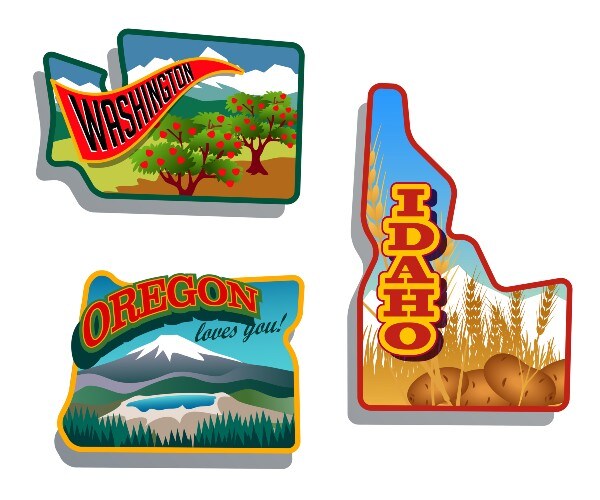 two pacific northwest states and the gem state 