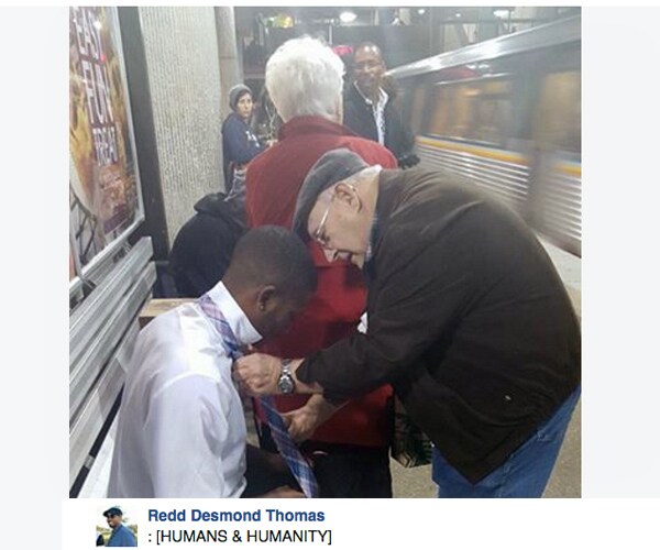 Couple's Man-Ties-A-Tie Lesson Taught at Trackside Goes Viral