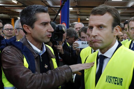 Macron Back to French Factory, Symbol of Battle for Jobs