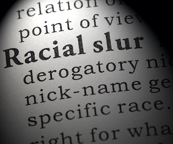 racial slur is shown in a dictionary with its definition