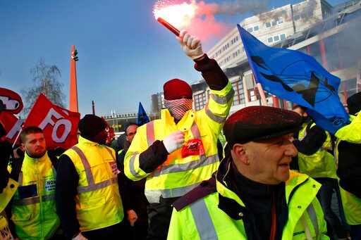 Angry Air France Staff Demonstrate During Strike over Pay