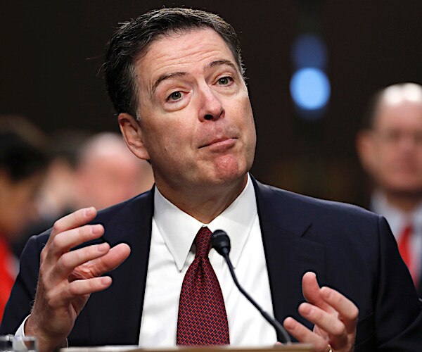 james comey gestures incredulously during a congressional hearing