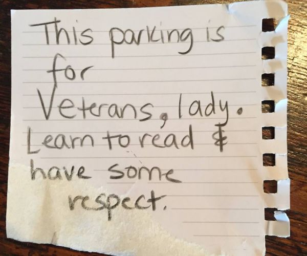 Sexist Veteran's Note Gets Public Rebuttal, Wide Praise on Social Media