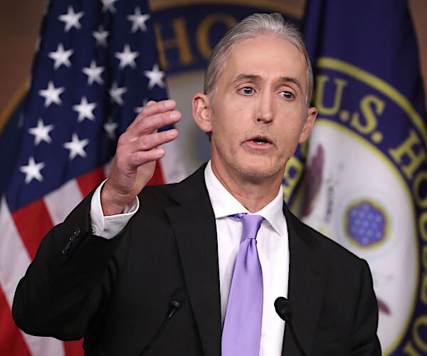 trey gowdy gestures as he speaks during a news conference