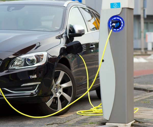 electric cars being charged