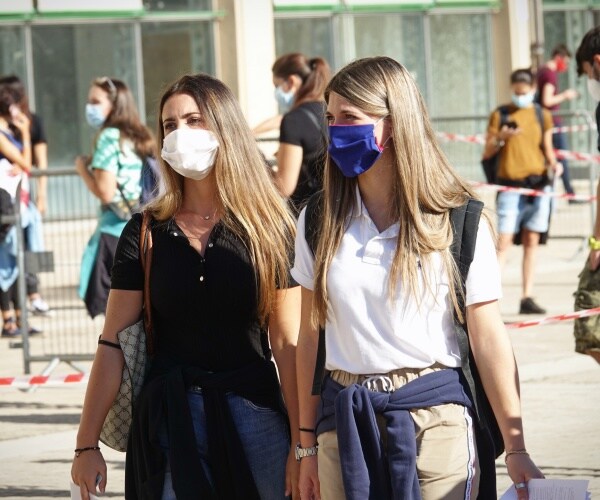 students wearing masks