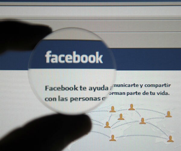 facebook logo on a screen