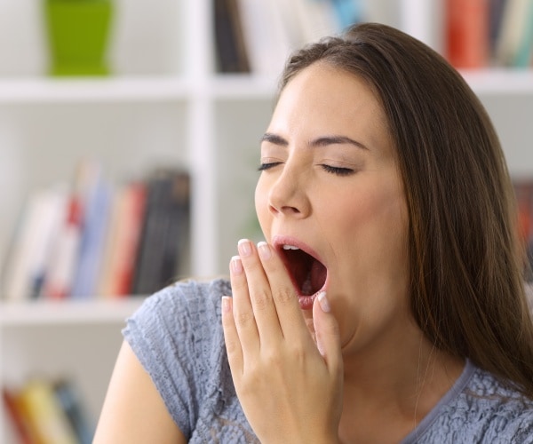 woman yawning