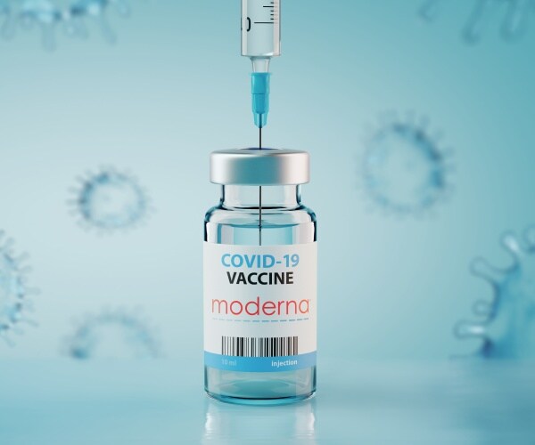 Vial of Moderna COVID vaccine