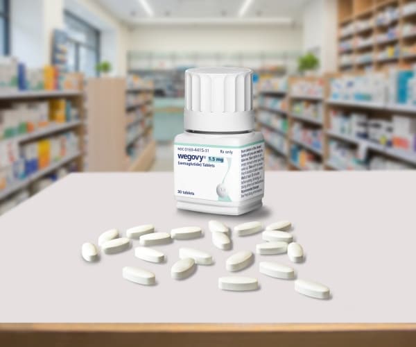 bottle of Wegovy pills