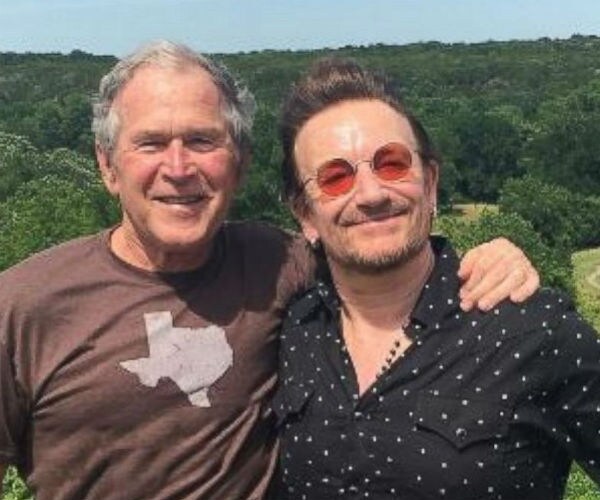 Bono Visits Bush 43, Warns Trump's Cuts Will Harm Fight Against AIDS