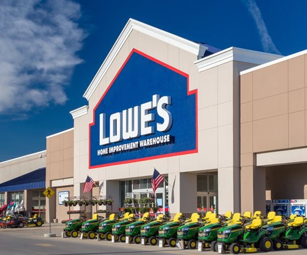 Lowe's reports a smaller-than-expected drop in first-quarter comparable sales Wednesday, helped by c...