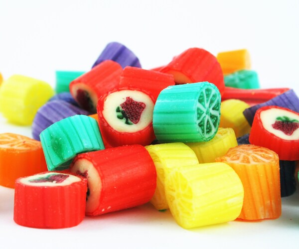 a pile of colorful candies