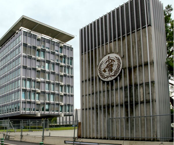 the who building with emblem in geneva switzerland 