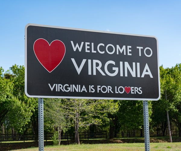 Virginia welcome sign