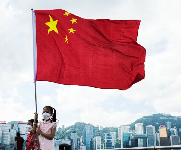 China flag being waved.