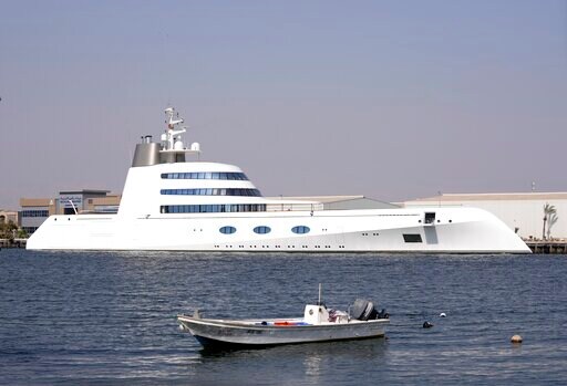 Sanctioned Russian Oligarch's Megayacht Hides in a UAE Creek