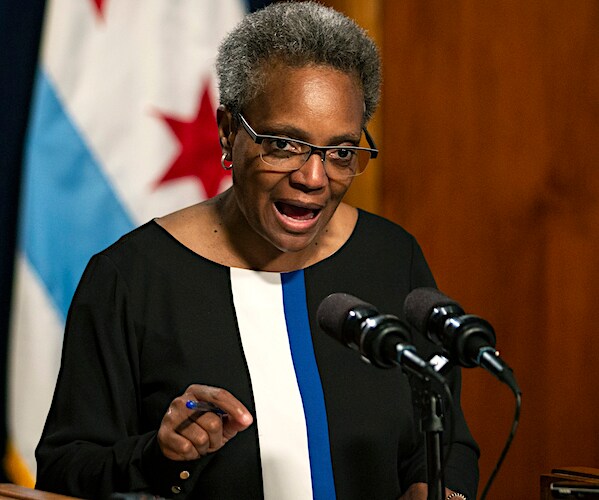chicago mayor lori lightfoot speaks during a news conference