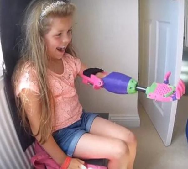 Isabella's 3-D Printed Arm With Gripping Hand a Joy to Behold