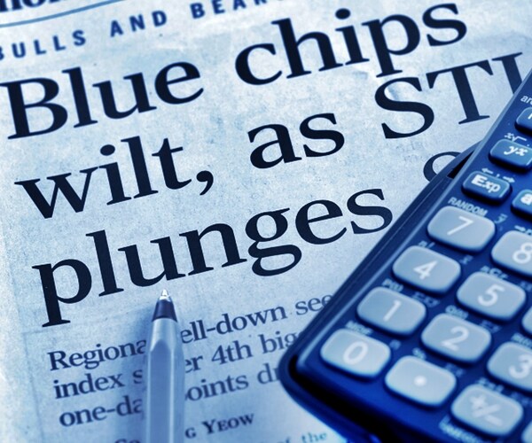 recession and bad economy with plunging stock market 