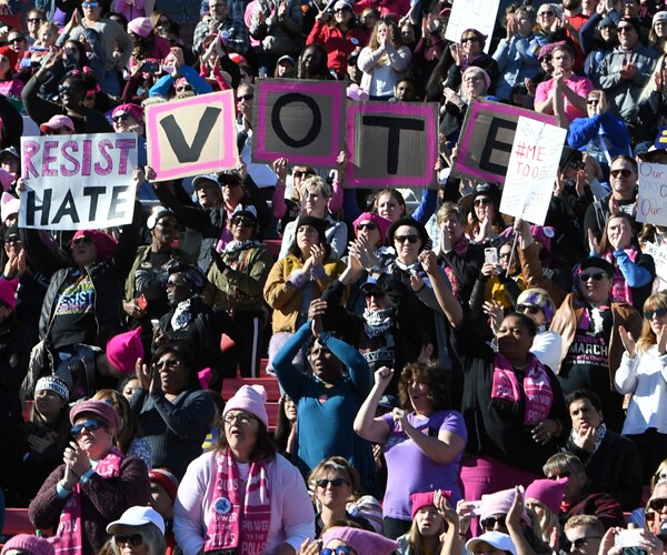 A women's rights rally in Las Vegas