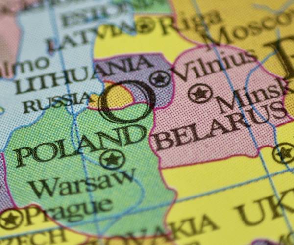 a map of poland and belarus