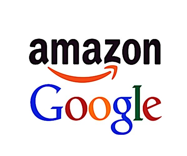 amazon and google logos