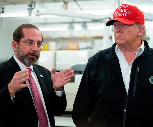 president donald trump and health and human services secretary alex azar
