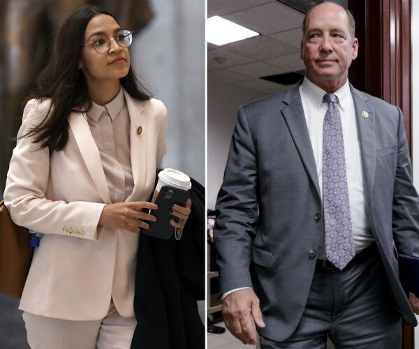 aoc is seen on left and ted yoho on the right