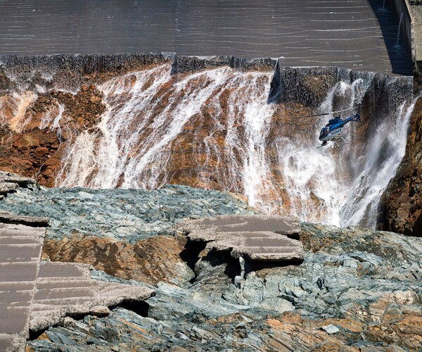 Oroville Spillway Debris Being Cleared After Water Flow Stopped 