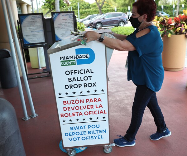 a ballot dropoff box in doral florida