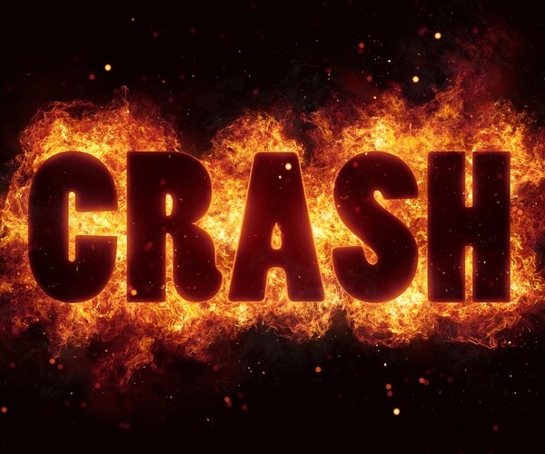 word crash with explosion background flame flames burn burst
