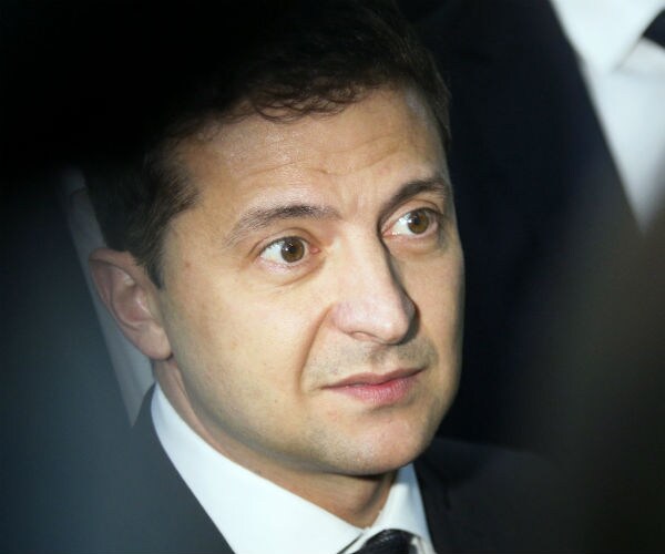 volodymyr zelenskiy reacts to media questions during a forum in zhytomyr, ukraine.