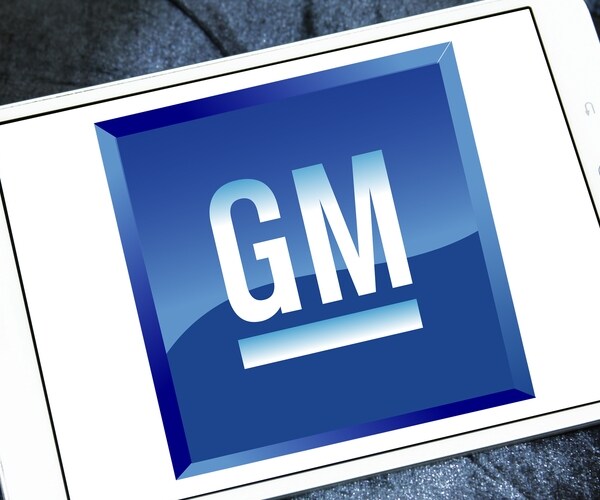 logo of general motors, gm company on samsung tablet 

