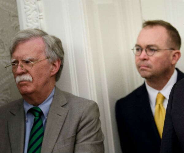 former national security adviser John Bolton with ex-acting white house chief of staff mick mulvaney