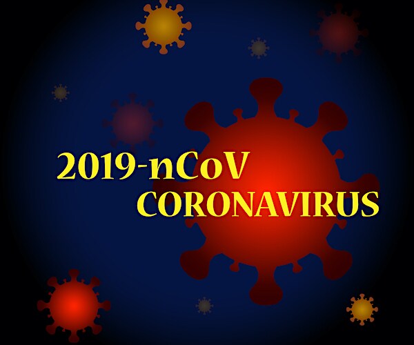 coronavirus graphic illustration showing the virus with covid-19