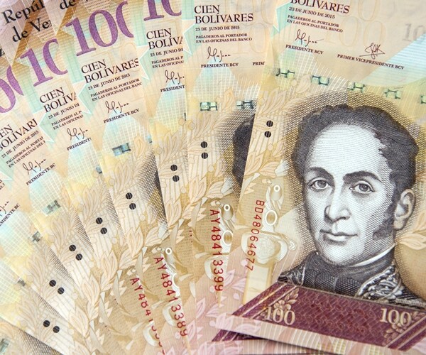 one hundred bolivares the currency of the country venezuela in south america; detail 

