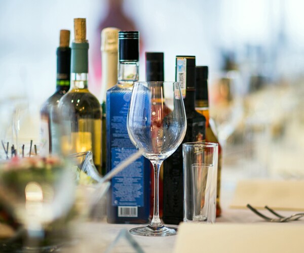 bottles of alcohol on a table