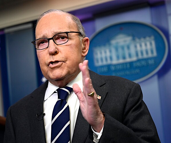 larry kudlow delivers remarks from the james s. brady briefing room at the white house