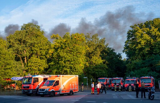 Fire Triggered by Explosions Spreads in Berlin City Forest