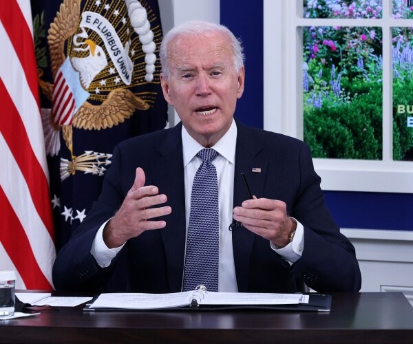 President Joe Biden speaking at the White House