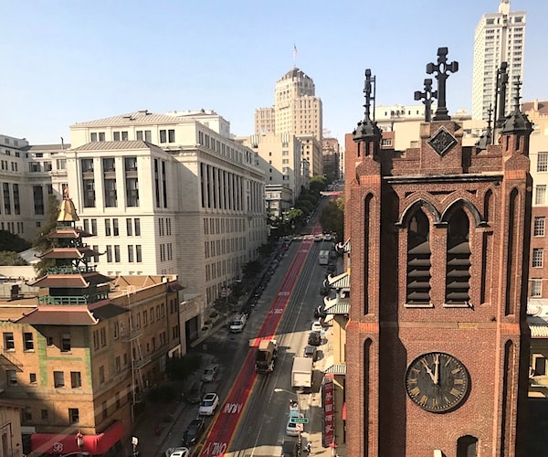 a look down a street in san francisco
