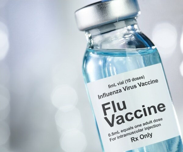 vial labeled 'flu vaccine'