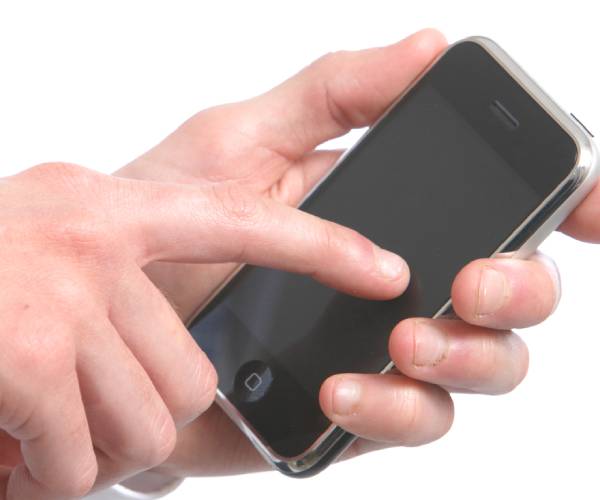 hands on a smartphone