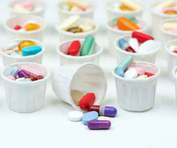 pill cups are shown