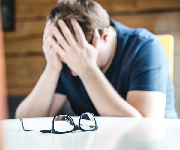 a man showing signs of depression