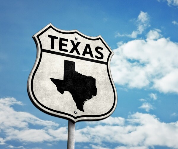 Route 66 Texas map road sign