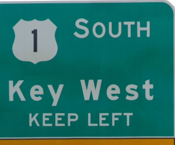 sign to florida keys