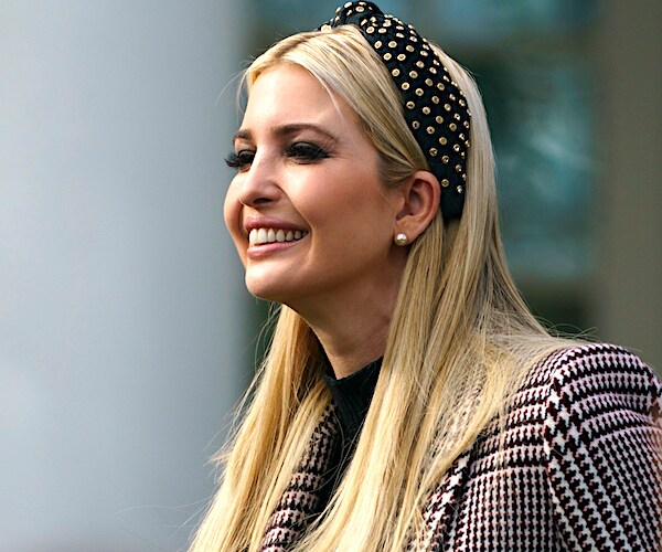 white house senior adviser ivanka trump looks to the left and smiles wide